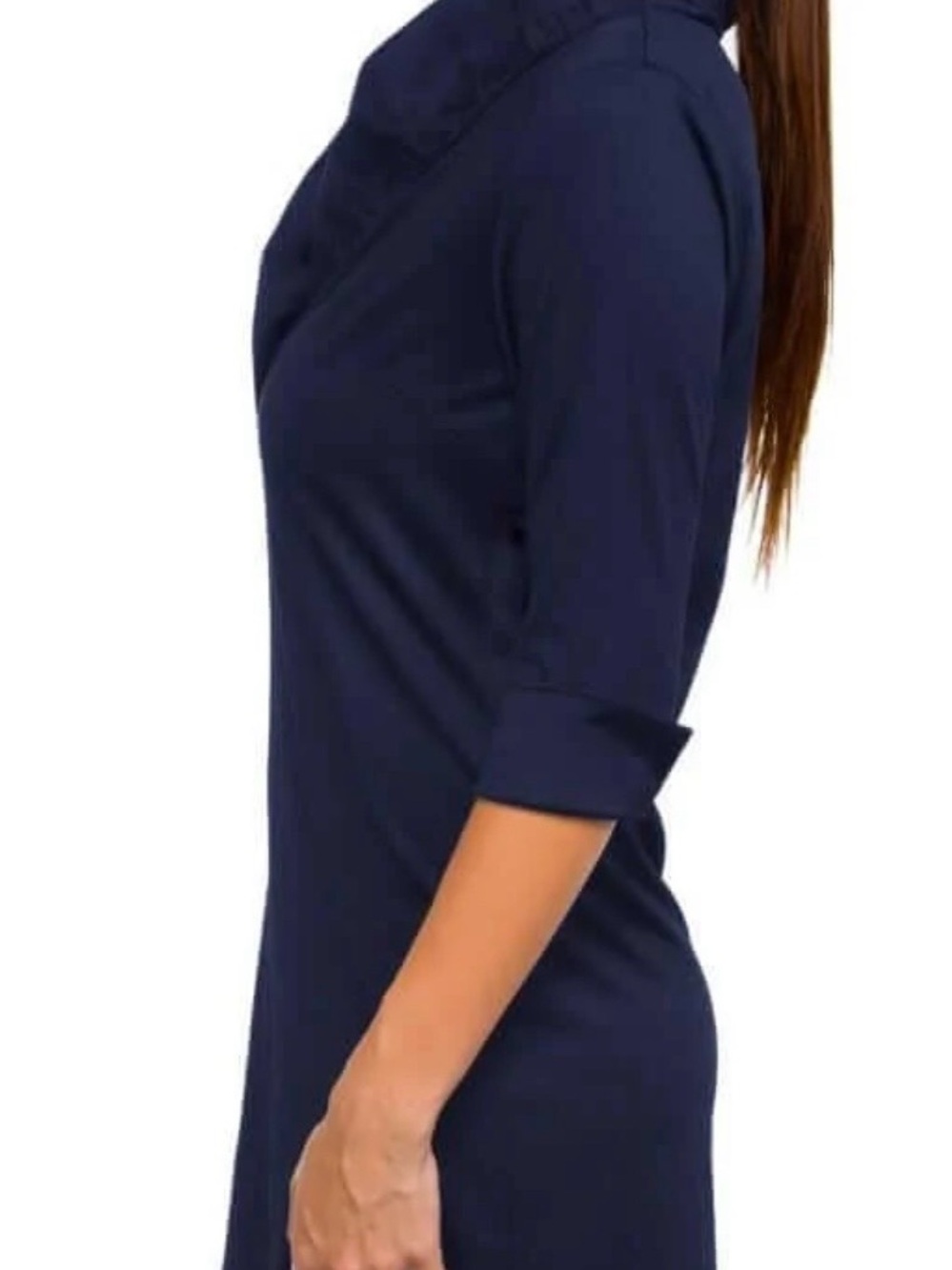 Gretchen Scott Designs Navy Ruffle-Collar Dress - Picture 2 of 9